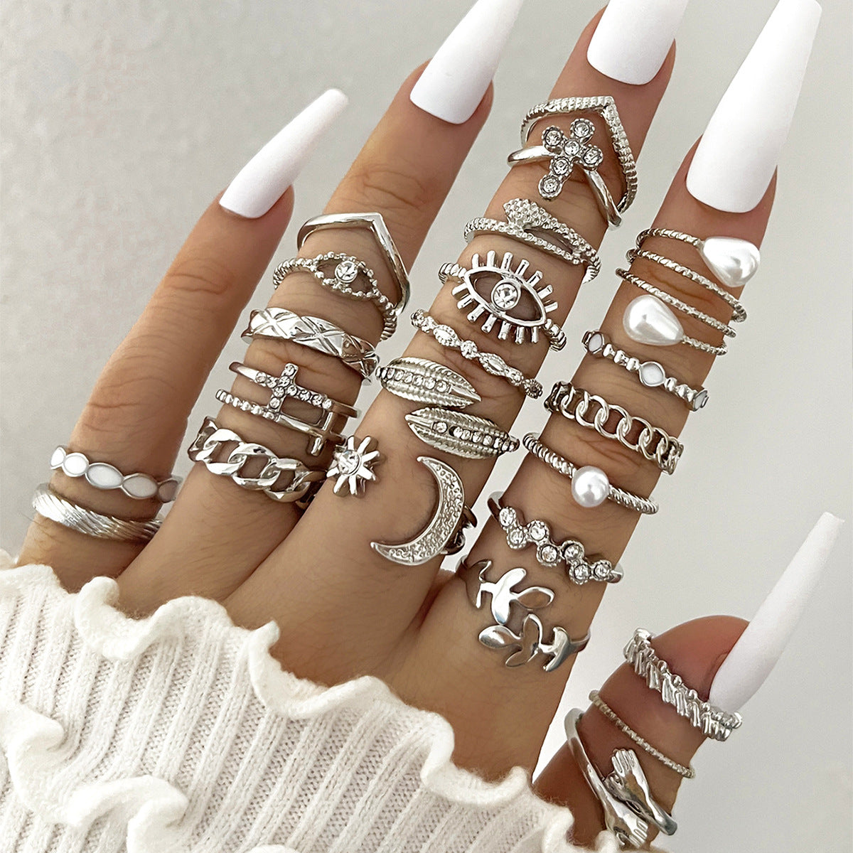 Elegant Multi-Ring Collection Set - Mix & Match Stackable Rings