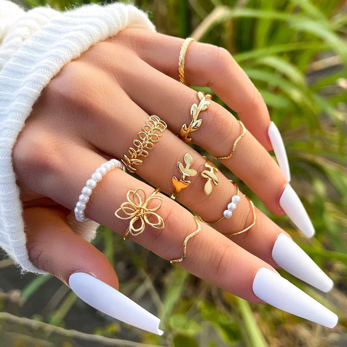 Elegant Multi-Ring Collection Set - Mix & Match Stackable Rings