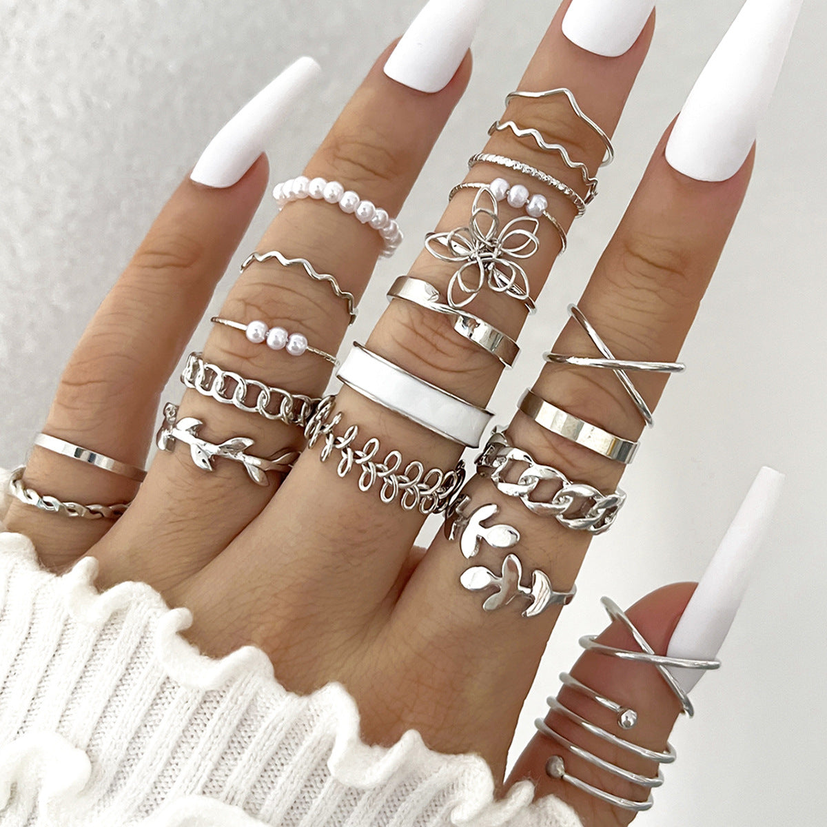 Elegant Multi-Ring Collection Set - Mix & Match Stackable Rings