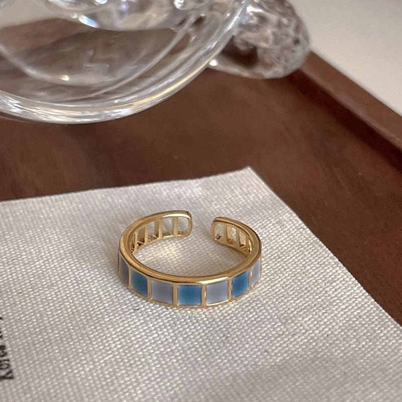 Luxury European Enamel & Shell Adjustable Rings | Stainless Steel